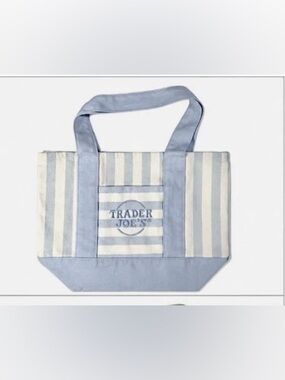 Trader Joe's Striped Mini Tote Bags 2026 Blue